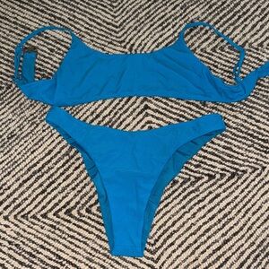 superdown Bright Blue Ribbed Bikini Two-Piece Set